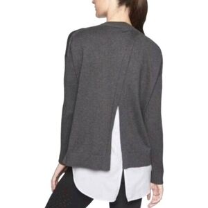 𝅺athleta Grey Highland Crossback Sweater xs